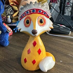Whimsical Yellow Fox Figurine